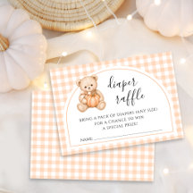 Tarjeta de Sorteo de Pañales para Baby Shower de O