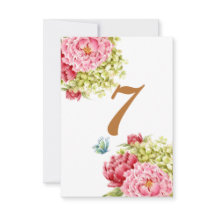 Tarjeta de tabla de peones e hidrangea no 7