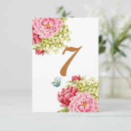 Tarjeta De Confirmación De Asistencia Tarjeta de tabla de peones e hidrangea no 7