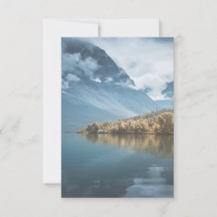 Tarjeta De Confirmación De Asistencia Tarjeta fotográfica paisajística escandinava