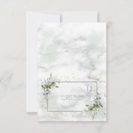 Tarjeta De Confirmación De Asistencia Tarjeta Lugar Suculento de Eucalipto Azul Dusto Cl