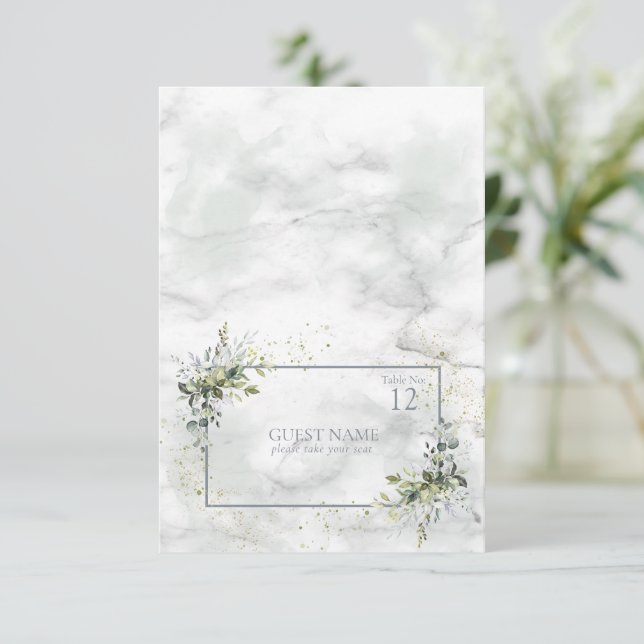 Tarjeta De Confirmación De Asistencia Tarjeta Lugar Suculento de Eucalipto Azul Dusto Cl (Anverso de pie)