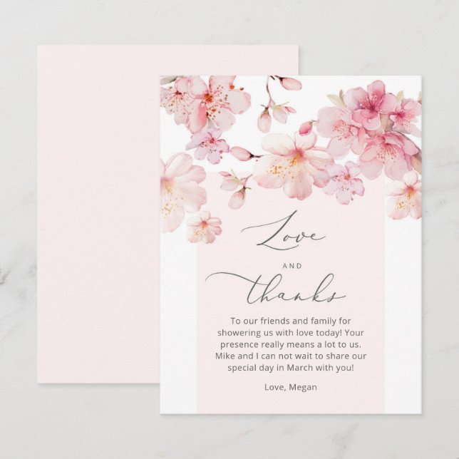 Tarjeta De Confirmación De Asistencia Tarjeta personalizado Sakura (Anverso / Reverso)