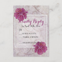 Tarjeta Plum hibiscus-RSVP