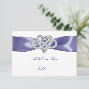 Tarjeta De Confirmación De Asistencia Tarjeta Purple Blue Infinity Heart Table Place