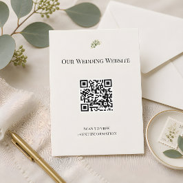 Tarjeta De Confirmación De Asistencia Tarjeta QR de sitio web de verde eucalipto de lujo