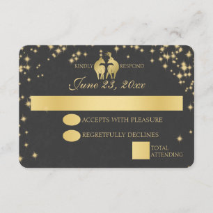 Tarjeta De Confirmación De Asistencia Tarjeta Starry Night Buck and Doe Reply