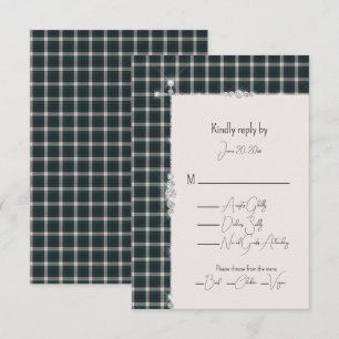 Tarjeta De Confirmación De Asistencia Tartan de Vestido Black Watch Tartán Escocés