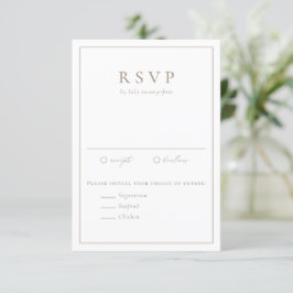Tarjeta De Confirmación De Asistencia Taupe Boda formal de tipografía simple