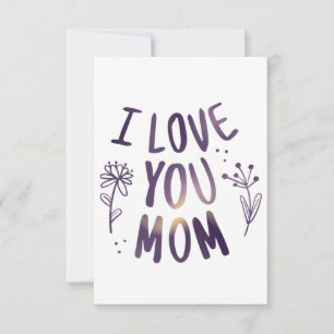 Tarjeta De Confirmación De Asistencia Te Amo Mamá Floral Día de la Madre Ideas Regalo