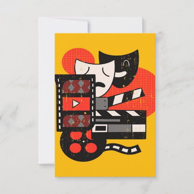 Tarjeta De Confirmación De Asistencia Teatro de actuación abstracta| Teatro de teatro (Anverso)