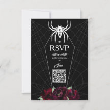 Tela de Araña de Ataúd Hallowedding Negro Blanco