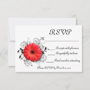 Tarjeta De Confirmación De Asistencia Tema de Gerbera Daisy