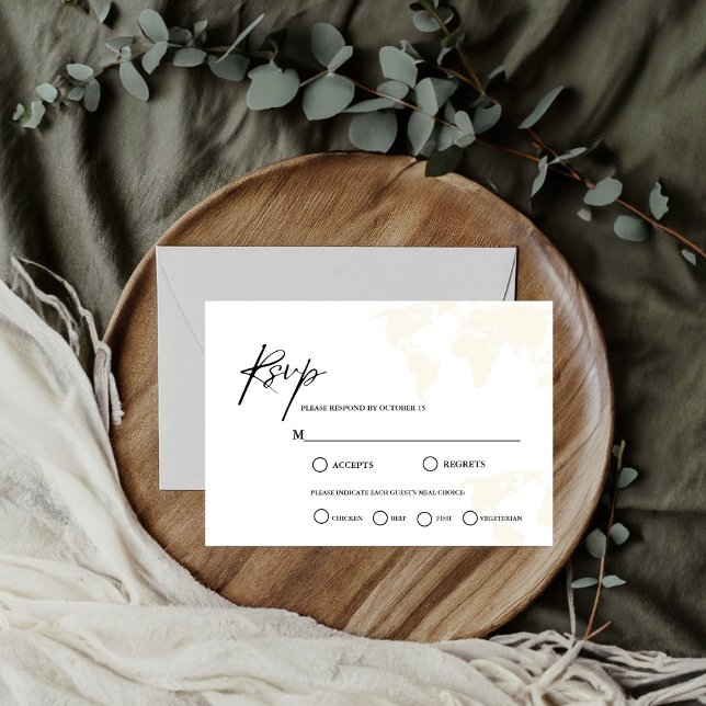 Tarjeta De Confirmación De Asistencia Tema del Boda de viajes de destino (Subido por el creador)