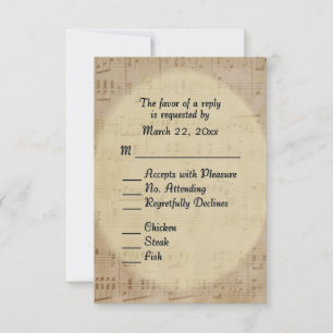 Tarjeta De Confirmación De Asistencia Tema del Boda musical