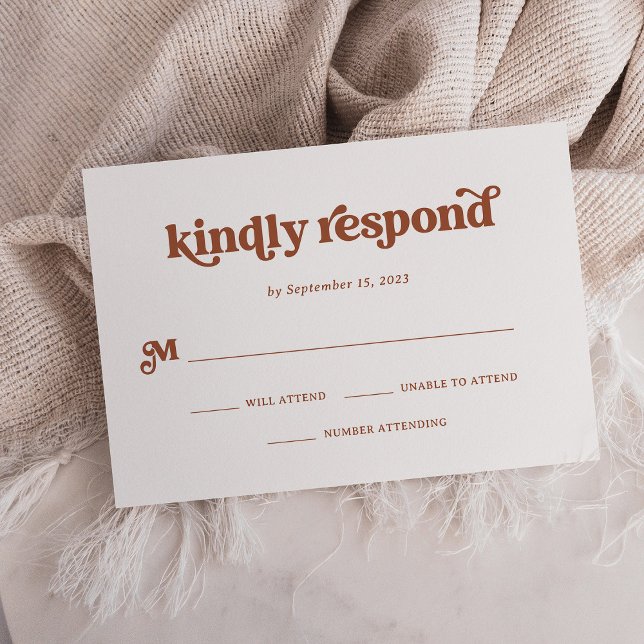 Tarjeta De Confirmación De Asistencia Terracota Boho y Retro y Blanco (Subido por el creador)