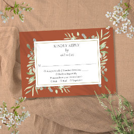 Tarjeta De Confirmación De Asistencia Terracota Elegante Vegetación acuática