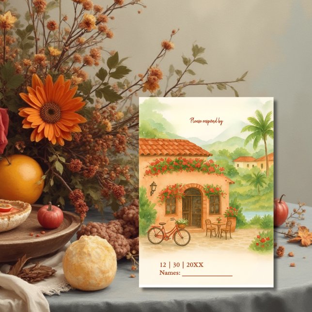 Tarjeta De Confirmación De Asistencia Terracota Hacienda Española Boda de Destino (Subido por el creador)