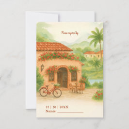 Tarjeta De Confirmación De Asistencia Terracota Hacienda Española Boda de Destino