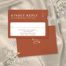 Terracotta Boda moderno de monograma Minimalista