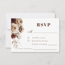 Tarjeta De Confirmación De Asistencia Terracotta Boho Boda Floral