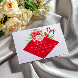 Tarjeta De Confirmación De Asistencia Terracotta Burgundy Blush Floral  Wedding 