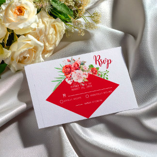 Tarjeta De Confirmación De Asistencia Terracotta Burgundy Blush Floral  Wedding 