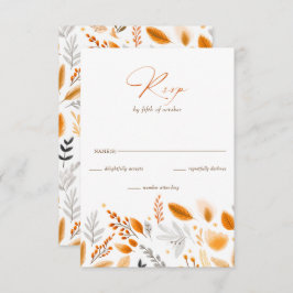 Tarjeta De Confirmación De Asistencia Terracotta Modern Script Elegant Fall Wedding