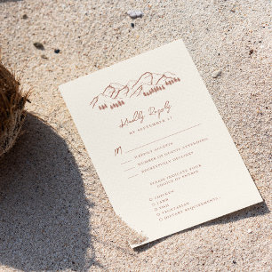 Tarjeta De Confirmación De Asistencia Terracotta Mountain Pine Tree Outdoor Boda