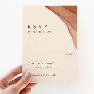 Tarjeta De Confirmación De Asistencia Terracotta Ombre Boda Minimalista del Boho