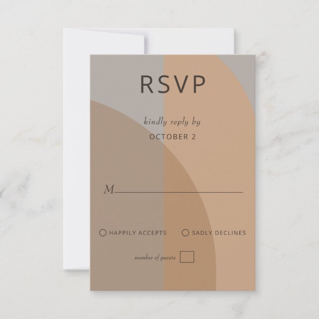 Tarjeta De Confirmación De Asistencia Terracotta Rustic Boho Arch Boda moderno (Anverso)