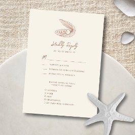 Tarjeta De Confirmación De Asistencia Terracotta Seashell Beach Destination Wedding