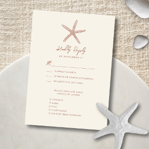 Tarjeta De Confirmación De Asistencia Terracotta Starfish Beach Destination Wedding