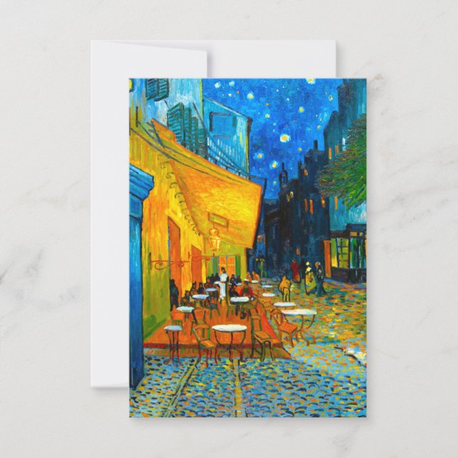 Tarjeta De Confirmación De Asistencia Terraza Van Gogh Café de noche (Anverso)
