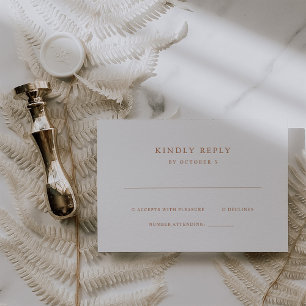 Tarjeta De Confirmación De Asistencia Texto simple y elegante   Boda Boho