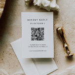 Tarjeta De Confirmación De Asistencia Texto simple y elegante | Código QR Boda<br><div class="desc">Esta minimalista y elegante tarjeta de respuesta de boda de código QR escaneable presenta texto negro moderno sobre un fondo blanco limpio,  para un aspecto sencillo y elegante. Sus huéspedes pueden escanear fácilmente el código para visitar el sitio web de su boda y rsvp en línea.</div>