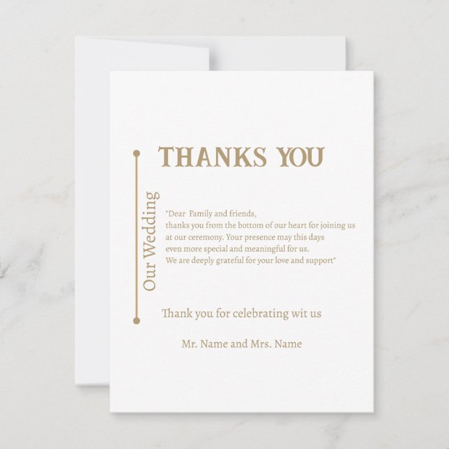 Tarjeta De Confirmación De Asistencia Thank you (Anverso)