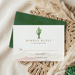 Tarjeta De Confirmación De Asistencia The Watercolor Desert Range Wedding Suite -