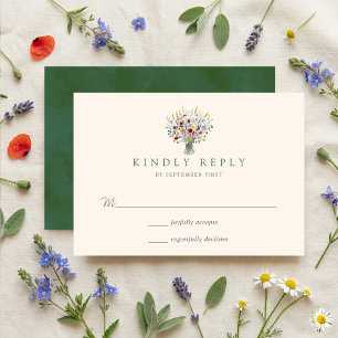 Tarjeta De Confirmación De Asistencia The Wildflower Meadow Wedding Suite -