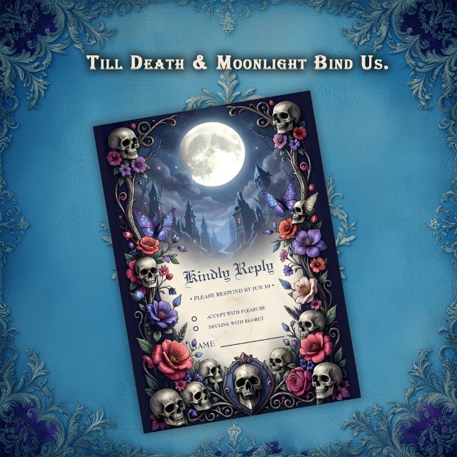 Tarjeta De Confirmación De Asistencia Till Death & Moonlight Bind Us.  (Subido por el creador)
