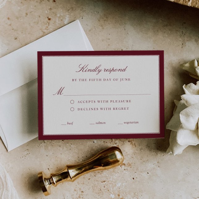 Tarjeta De Confirmación De Asistencia Timeless Elegance Wedding (Subido por el creador)