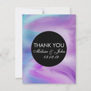Tarjeta De Confirmación De Asistencia Tinta líquida color púrpura mármol espiral Gracias