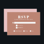 Tarjeta De Confirmación De Asistencia Tipografía audaz Rubor y Terracotta Bat Mitzvah<br><div class="desc">Esta moderna tarjeta RSVP cuenta con una fachada de terracota de moda con un diseño minimalista, ideal para capturar las respuestas de sus huéspedes con estilo. La tarjeta incluye casillas de verificación para la selección de comidas, lo que facilita la adaptación a las preferencias dietéticas. La parte posterior añade un...</div>