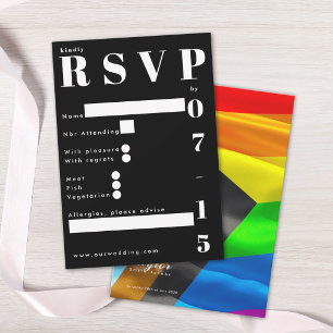 Tarjeta De Confirmación De Asistencia Tipografía de bandera del orgullo boda tradicional
