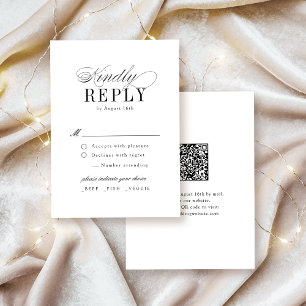Tarjeta De Confirmación De Asistencia Tipografía elegante y atemporal, boda sencilla