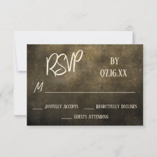Tarjeta De Confirmación De Asistencia Tipografía informal RSVP, Grunge industrial, Luces