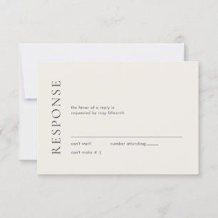 Tarjeta De Confirmación De Asistencia Tipografía Moderna Boda Elegante Beige