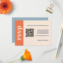 Tipografía Negrita Moderna Boda Naranja Azul Polvo