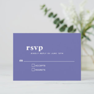 Tarjeta De Confirmación De Asistencia Tipografía Simple Moderno Casamiento Morado