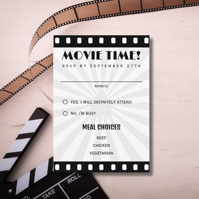 Tarjeta De Confirmación De Asistencia Tira De Película Boda Blanco Y Negro (Subido por el creador)